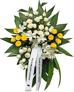 COROA MANSIDÃO MIX BRANCO E AMARELO